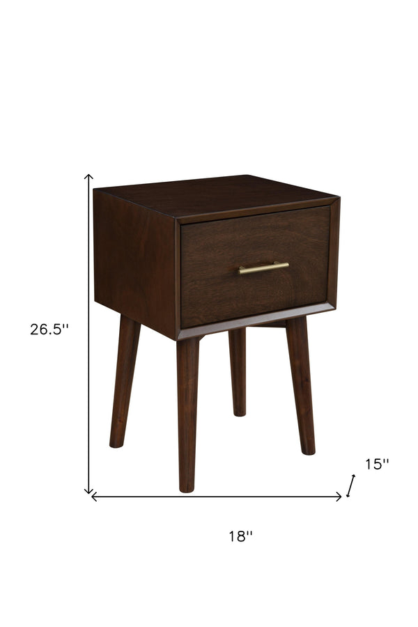 Homeroots 18" Brown Solid Manufactured Wood End Table With Drawer   524167