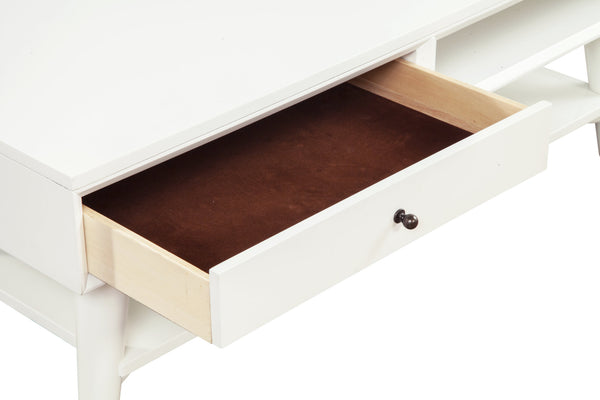 Homeroots 48" White Solid And Manufactured Wood Coffee Table With Drawer   524172