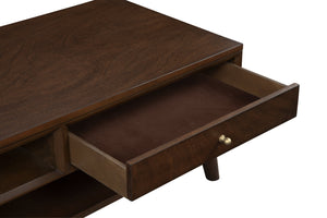 Homeroots 48" Brown Solid And Manufactured Wood Coffee Table With Drawer   524173