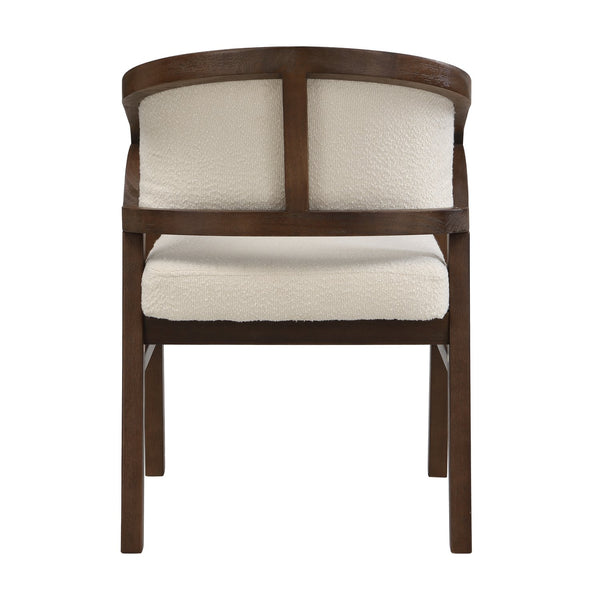 English Elm Christopher Knight Home® - Wooden Modern Dining Chair with Ergonomic Curved Back and Bouclé Upholstery, Solid Rubberwood Craftsmanship Beige,Walnut N771P346814T