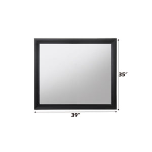 English Elm Ireland Classic Square Wall Mirror with Durable Wood-Composite Frame for Timeless Modern Style Black 43 L x 40 W x 4 H B2726P256705