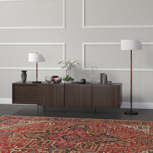 Homeroots 25" Brown And Black Metal Two Light Table Lamp With White Drum Shade   524306