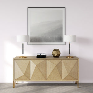 Homeroots 25" Black And Gold Metal Two Light Table Lamp With White Drum Shade   524307