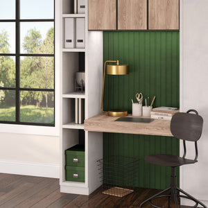 Homeroots 18" Brass Metal Desk Table Lamp With Brass Drum Shade   524323