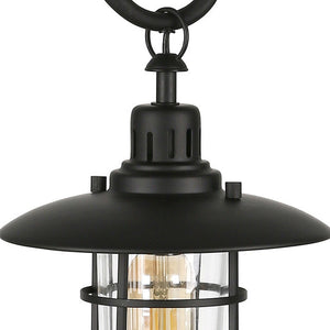 Homeroots 22" Black Metal Arched Table Lamp With Black Cage Shade   524331