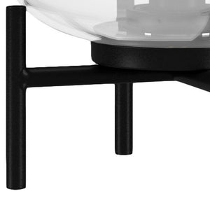 Homeroots 15" Black Metal Table Lamp With Clear Cylinder Shade   524341