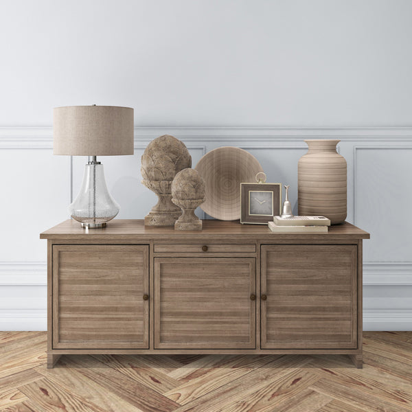 Homeroots 23" Nickel Glass Table Lamp With Flax Drum Shade   524352