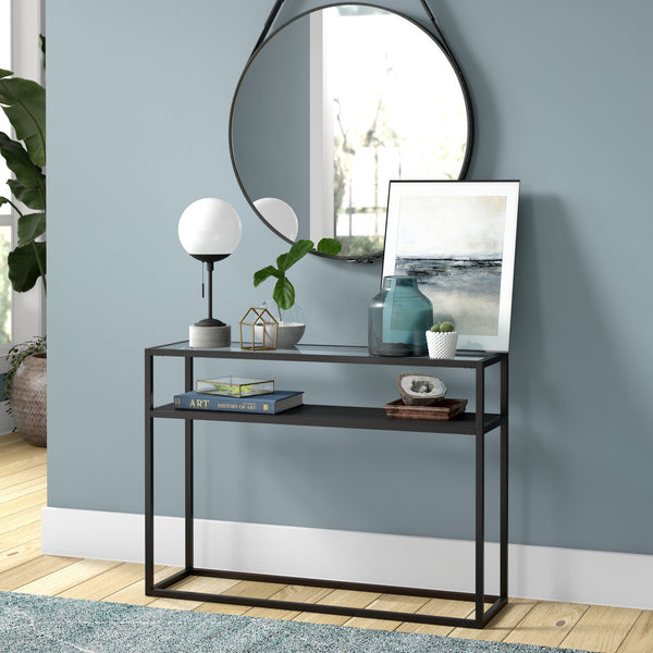 Homeroots 18" Gray And Black Concrete Globe Table Lamp With White Globe Shade   524358