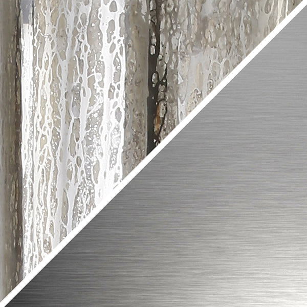 Homeroots 23" Silver Glass Gourd Table Lamp With White Drum Shade   524361