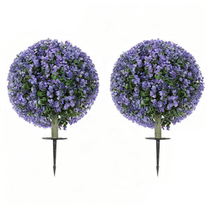 English Elm Uv Resistant Faux Eucalyptus Ball Topiary Set for Outdoor Patios and Entryways T3971P433631