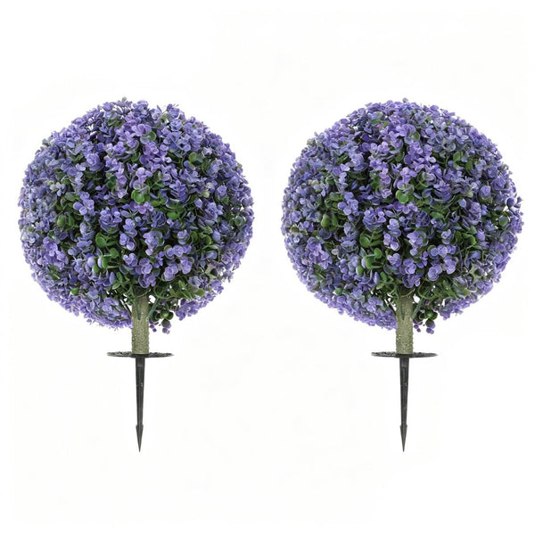 English Elm Uv Resistant Faux Eucalyptus Ball Topiary Set for Outdoor Patios and Entryways T3971P433631