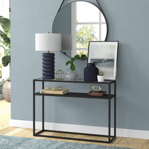 Homeroots 25" Navy Blue Ceramic Table Lamp With White Drum Shade   524441