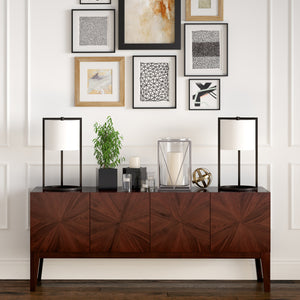 Homeroots 22" Black Metal Table Lamp With White Drum Shade   524443