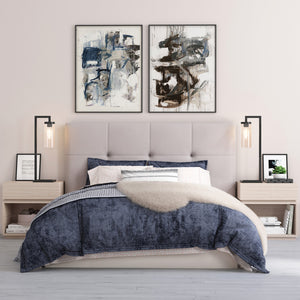 Homeroots 26" Black Metal Arched Table Lamp With Clear Seeded Cylinder Shade   524450