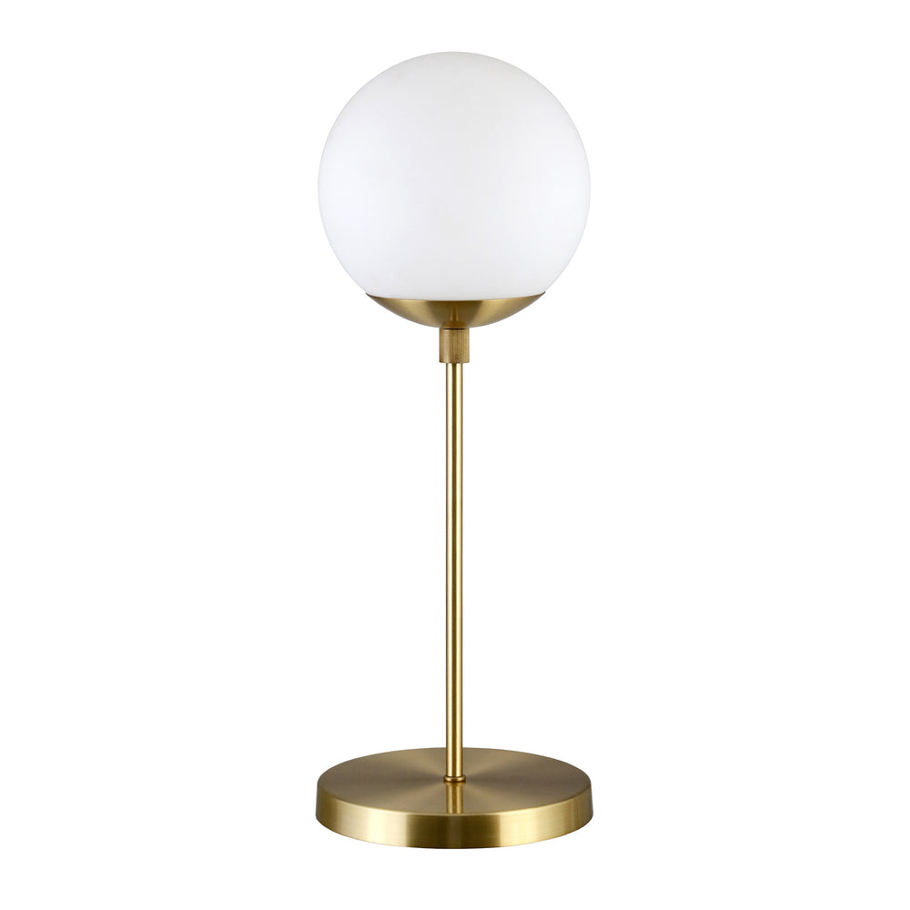 Homeroots 21" Brass Metal Globe Table Lamp With Clear Globe Shade   524466