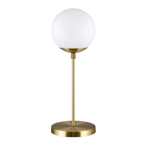 Homeroots 21" Brass Metal Globe Table Lamp With Clear Globe Shade   524466