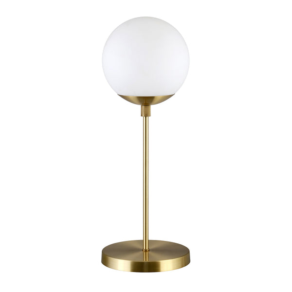 Homeroots 21" Brass Metal Globe Table Lamp With Clear Globe Shade   524466