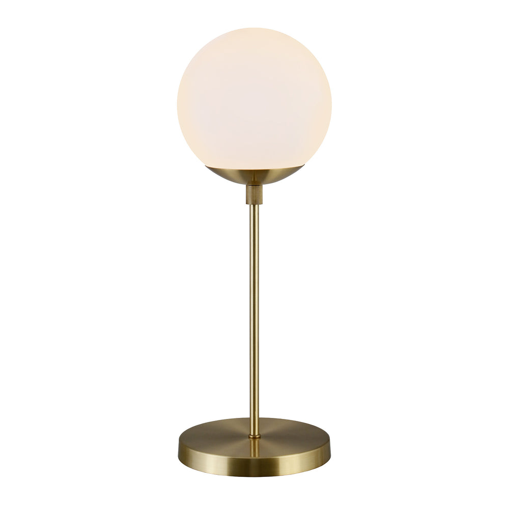 Homeroots 21" Brass Metal Globe Table Lamp With Clear Globe Shade   524466