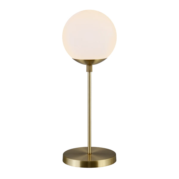Homeroots 21" Brass Metal Globe Table Lamp With Clear Globe Shade   524466