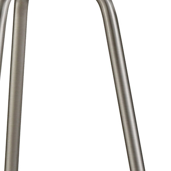 Homeroots 25" Nickel Metal Table Lamp With White Drum Shade   524475