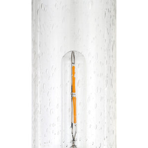 Homeroots 26" Black Metal Buffet Lamp With Clear Seeded Cylinder Shade   524501