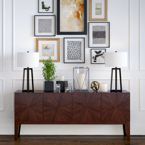 Homeroots 24" Black Metal Table Lamp With White Drum Shade   524508