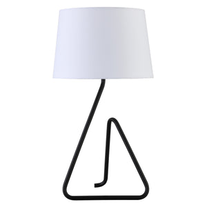 Homeroots 22" Black Metal Table Lamp With White Bell Shade   524514