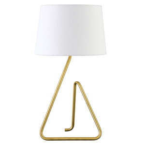 Homeroots 22" Brass Metal Table Lamp With White Bell Shade   524515