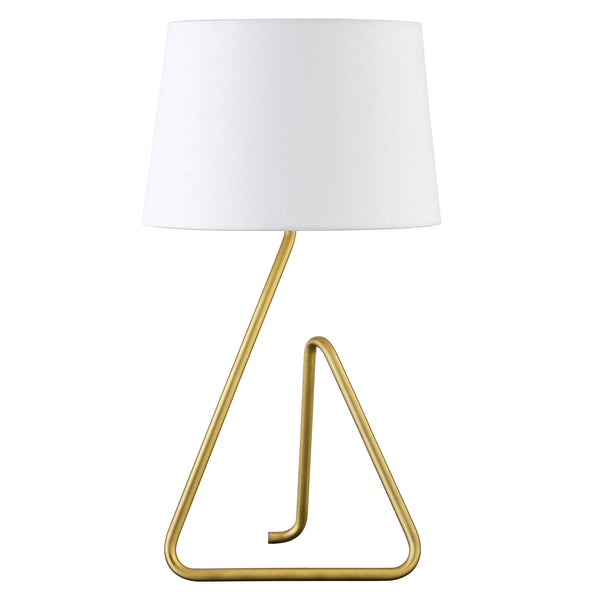 Homeroots 22" Brass Metal Table Lamp With White Bell Shade   524515