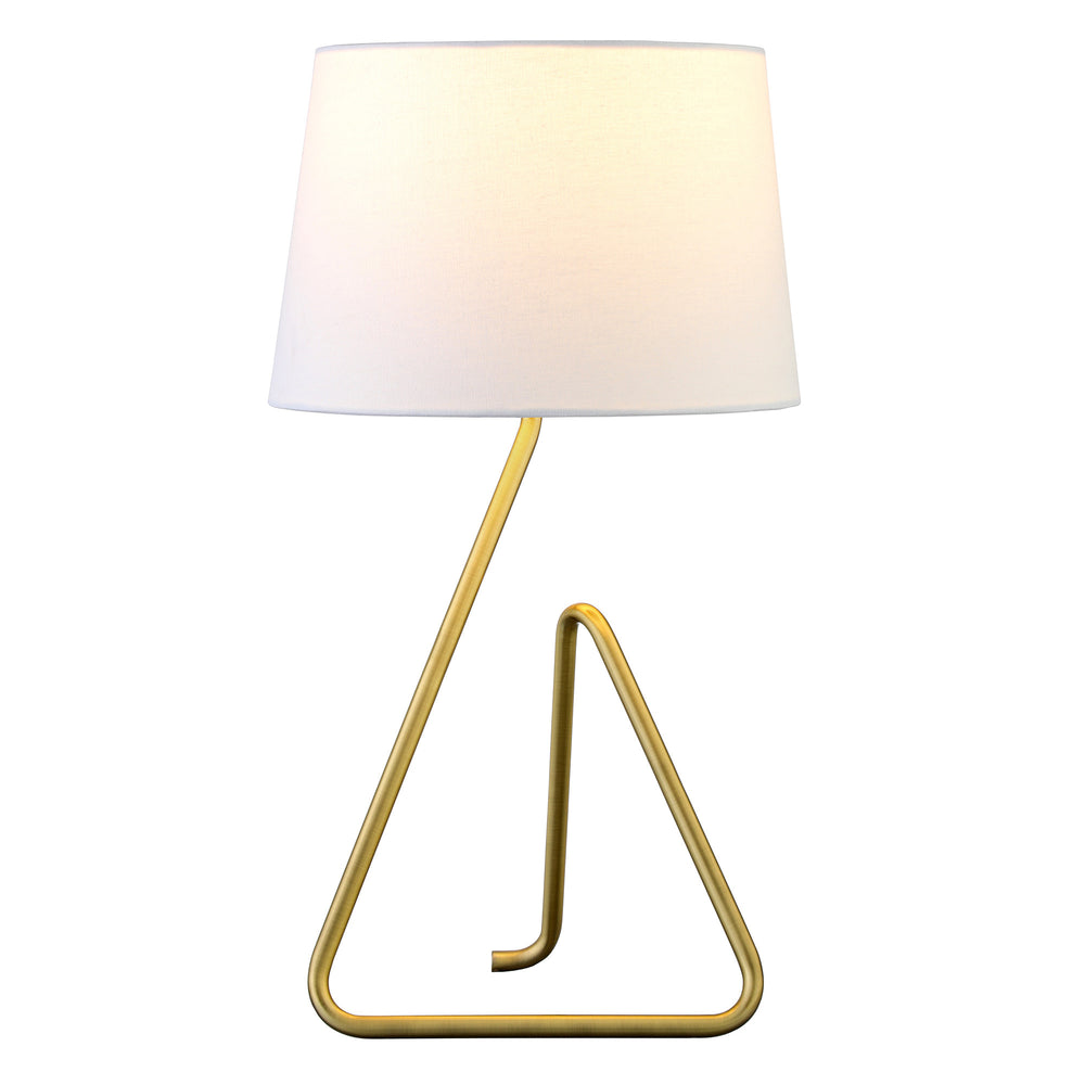 Homeroots 22" Brass Metal Table Lamp With White Bell Shade   524515