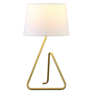 Homeroots 22" Brass Metal Table Lamp With White Bell Shade   524515