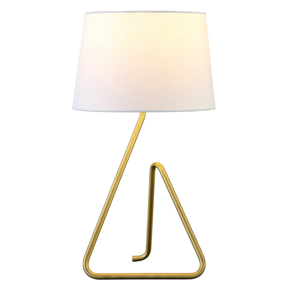 Homeroots 22" Brass Metal Table Lamp With White Bell Shade   524515