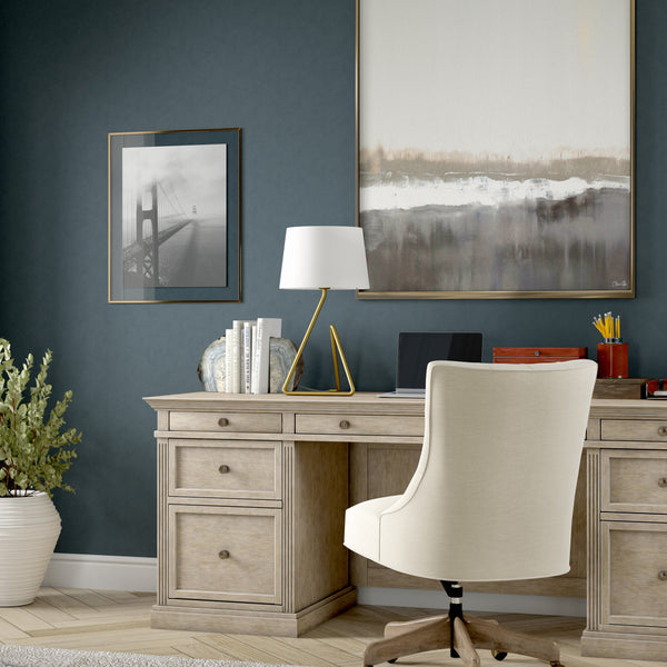 Homeroots 22" Brass Metal Table Lamp With White Bell Shade   524515