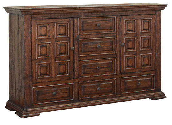 Homeroots 50" Chocolate Solid Wood Six Drawer Triple Dresser  Solid Wood 524531