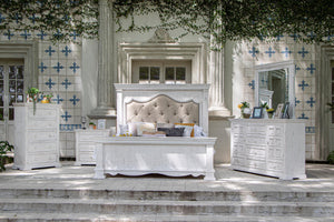 Homeroots 69" White Solid Wood Six Drawer Triple Dresser  Solid Wood 524532