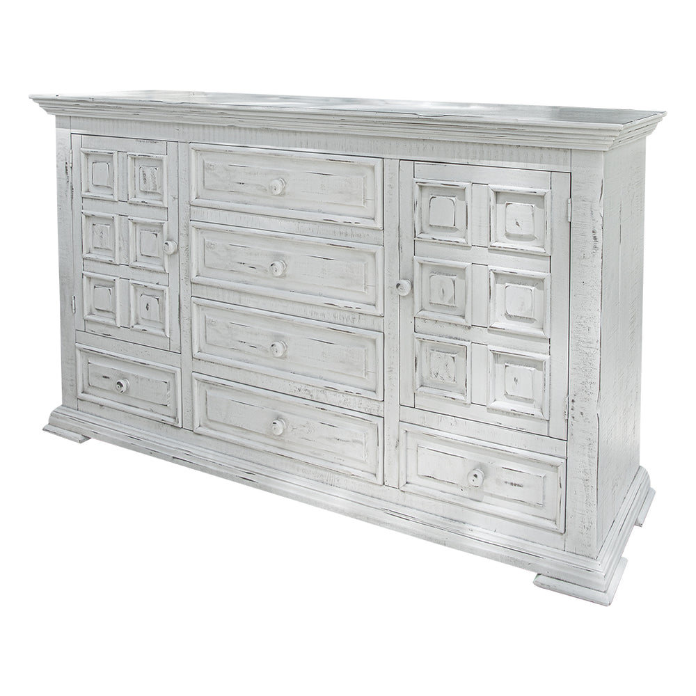 Homeroots 69" White Solid Wood Six Drawer Triple Dresser  Solid Wood 524532