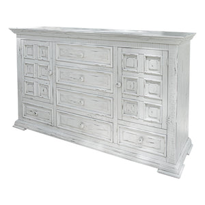 Homeroots 69" White Solid Wood Six Drawer Triple Dresser  Solid Wood 524532