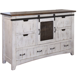 Homeroots 62" Antiqued White Solid Wood Six Drawer Triple Dresser  Solid Wood 524533