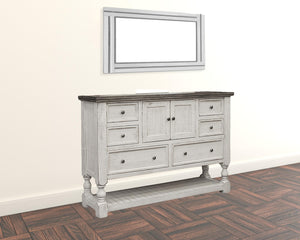 Homeroots 62" Gray And Ivory Solid Wood Six Drawer Triple Dresser  Solid Wood 524534