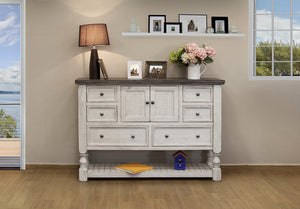 Homeroots 62" Gray And Ivory Solid Wood Six Drawer Triple Dresser  Solid Wood 524534
