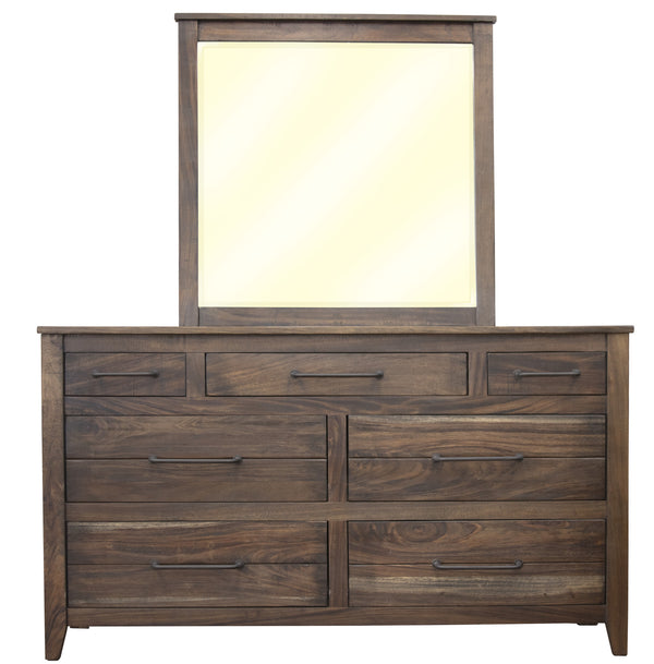 Homeroots 64" Natural Solid Wood Seven Drawer Double Dresser  Solid Wood 524536
