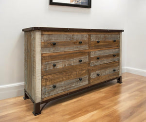 HomeRoots 61" Solid Wood Double Dresser - Timeless Brown Beauty with Six Spacious Drawers for Ultimate Storage 6 524540