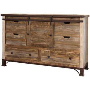 Homeroots 62" Brown Solid Wood Six Drawer Triple Dresser  Solid Wood 524541