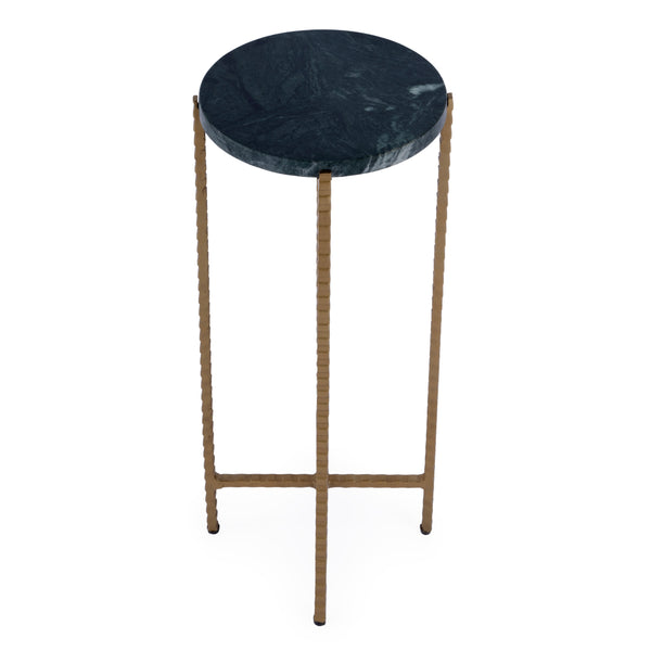 Butler Specialty Nigella Stylish Round Accent Table With Black Iron Legs, Perfect For Modern Living Spaces And Entryways Green Iron,Marble 5245475-butler