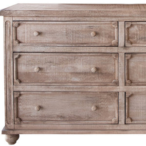 Homeroots 70" Natural Solid Wood Six Drawer Double Dresser  Solid Wood 524553
