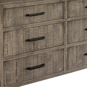 Homeroots 62" Brown Solid Wood Six Drawer Double Dresser  Solid Wood 524555