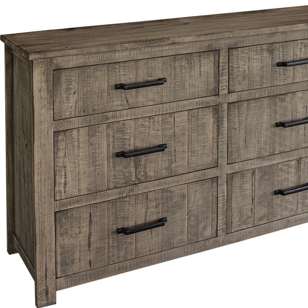 Homeroots 62" Brown Solid Wood Six Drawer Double Dresser  Solid Wood 524555