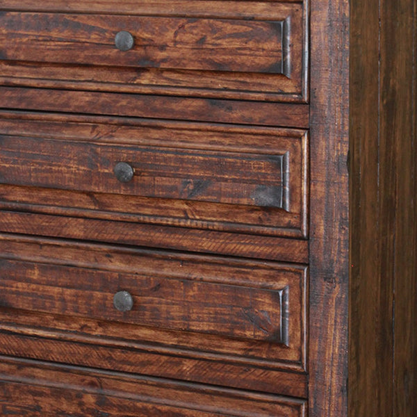 Homeroots 37" Chocolate Solid Wood Five Drawer Chest  Solid Wood 524563