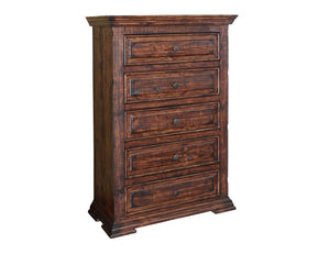 Homeroots 37" Chocolate Solid Wood Five Drawer Chest  Solid Wood 524563