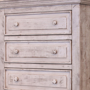 Homeroots 37" White Solid Wood Five Drawer Chest  Solid Wood 524564